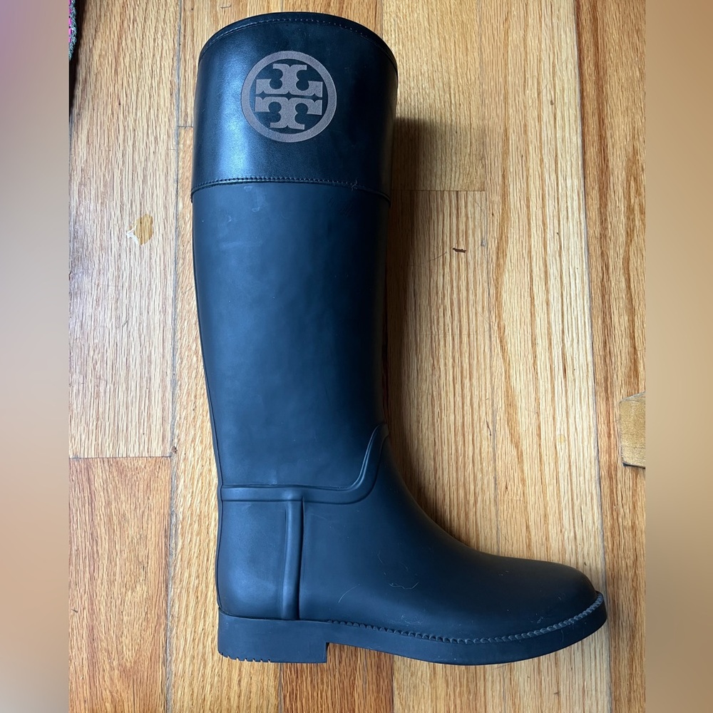Tory Burch Black Tall Rain Boots
